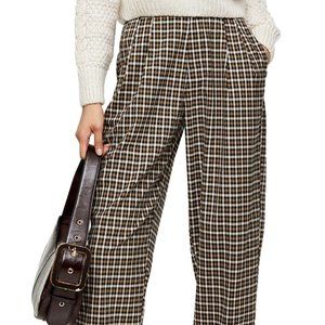 Topshop Check Tapered Trousers - 10
